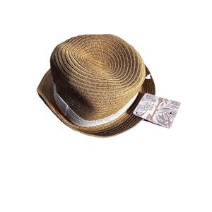 Tommy Bahama Kids Straw Beach Hat Multicolor Striped Band Vacation Summer NWT